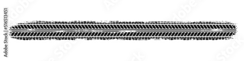 Auto tire tread grunge element. Car and motorcycle tire pattern, wheel tyre tread track. Black tyre print. Vector illustration isolated on white background.