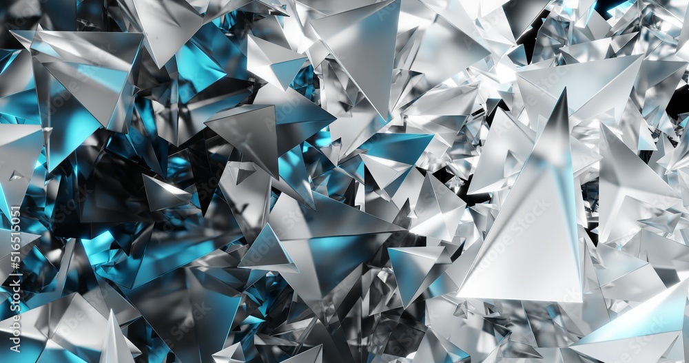 Abstract 3d rendering of a turquoise surface. Futuristic background with lines and low polygonal shapes. Crystals, diamonds Abstract 3d rendering of a turquoise surface. Futuristic background with lines and low polygonal shapes. Crystals, diamonds