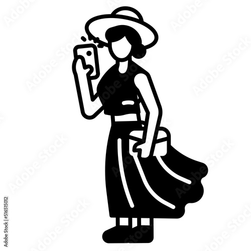 traveller glyph icon