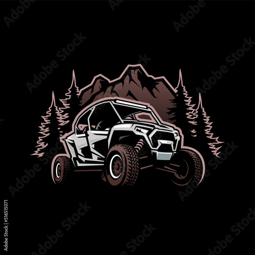UTV buggy vehicle illustration logo vector
