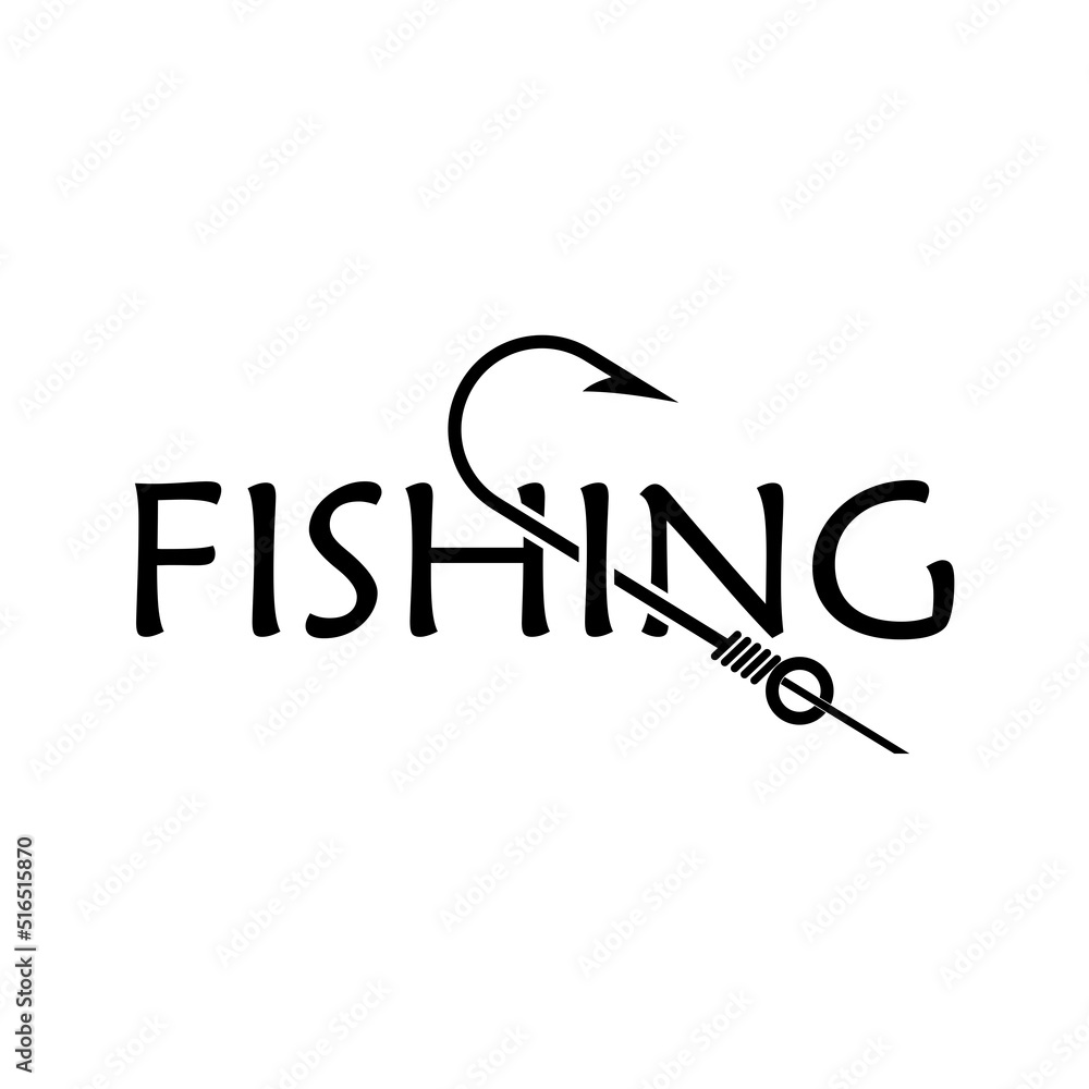Modern fish hook logo icon isolated on white background Modern fish hook logo icon isolated on white background