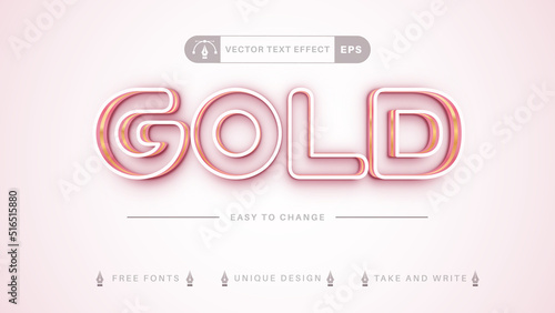 Gold Stroke Editable Text Effect, Font Style