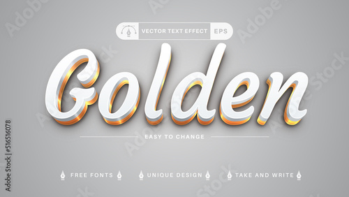 Golden Editable Text Effect, Font Style