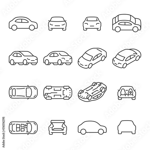 Tablou canvas Car icons set