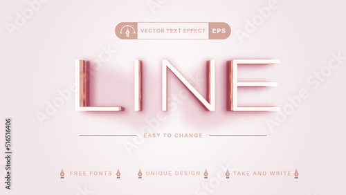 Bronze Line Editable Text Effect, Font Style