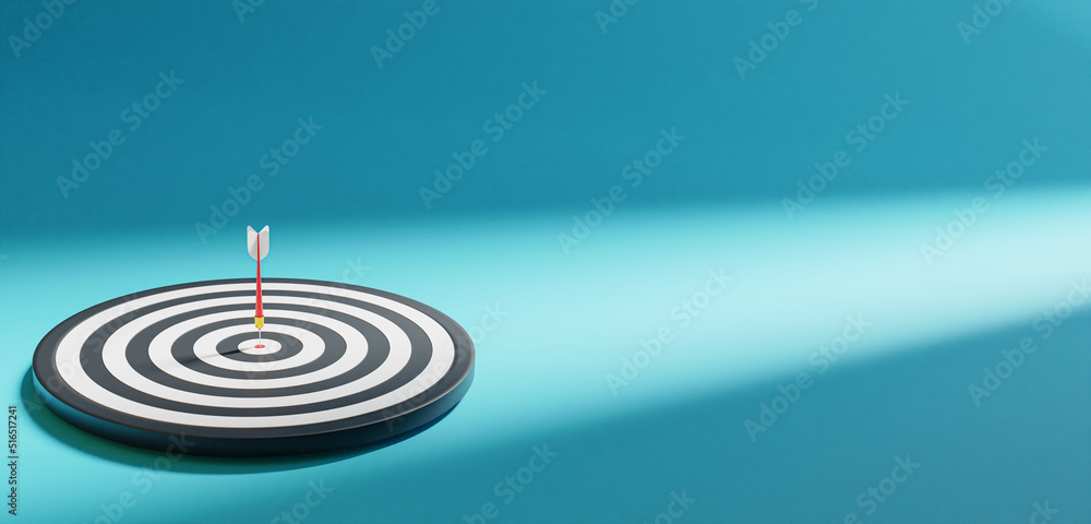 Dart hit target 3d render Dart hit target 3d render