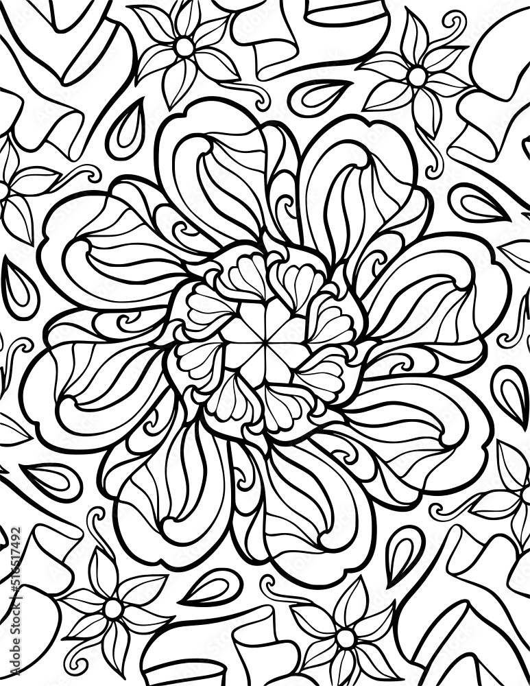 Mandala flower coloring page Mandala flower coloring page