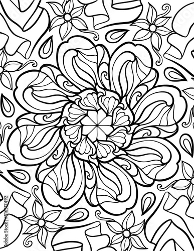 Mandala flower coloring page