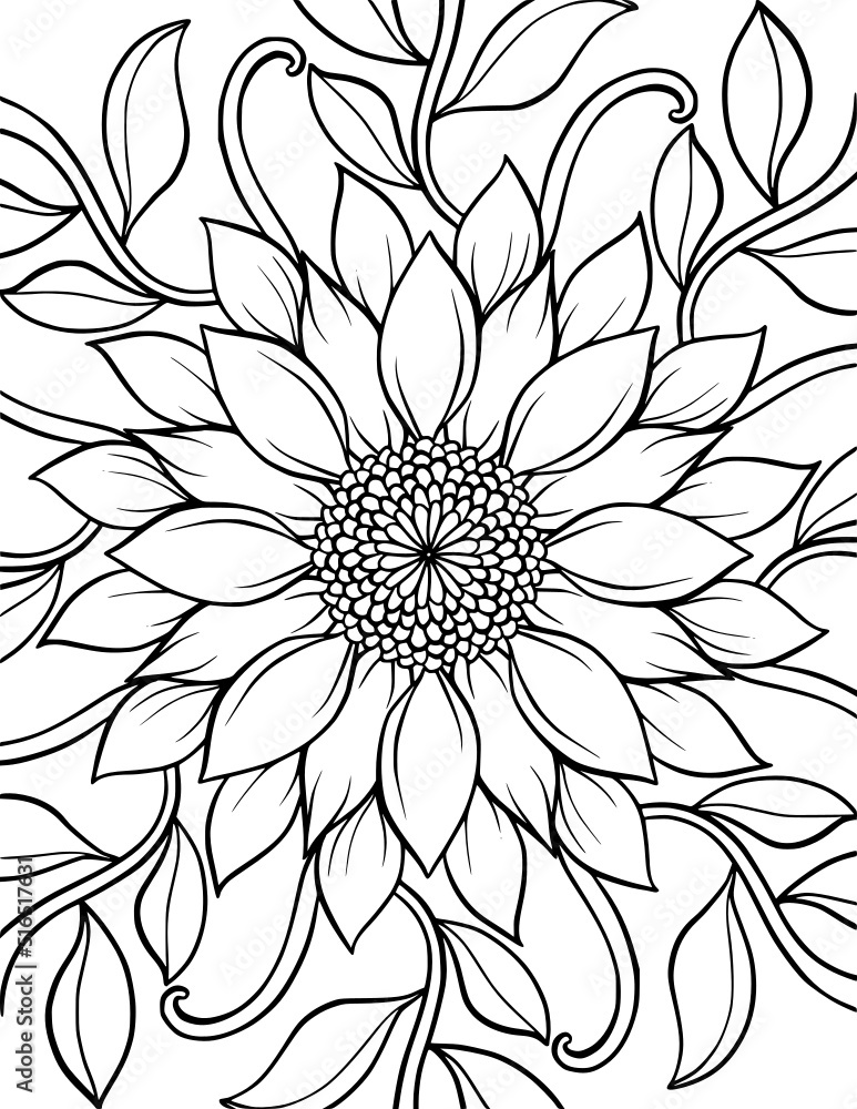 Mandala flower coloring page Mandala flower coloring page