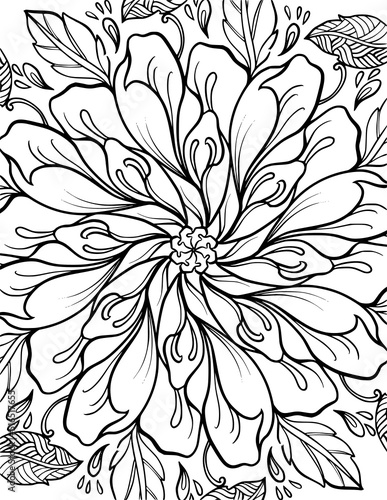 Mandala flower coloring page