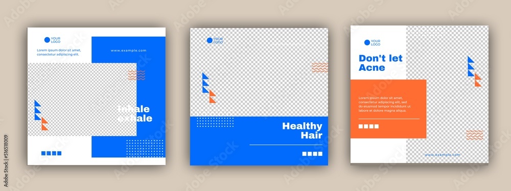 Set of editable social media post template collection memphis, Set of Editable minimal square banner template, Suitable for social media post, Vector illustration with photo college. Design of the yea