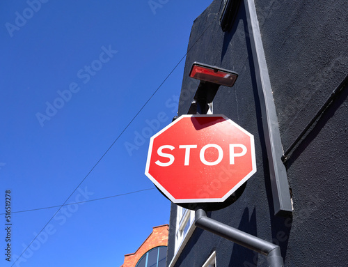 Large urban stop sign