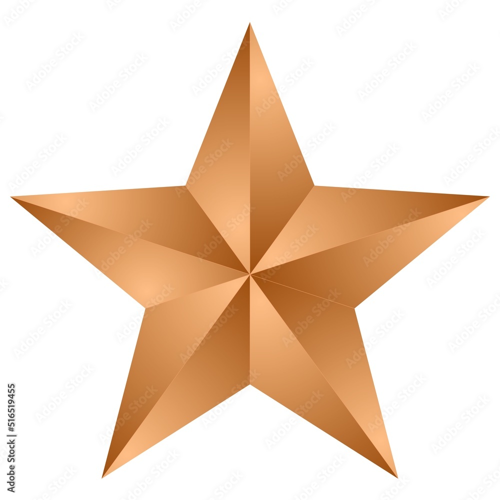 3d bronze star on a white background Stock Vector Adobe Stock