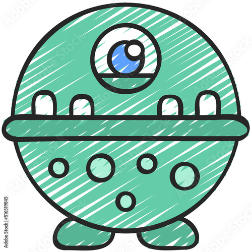 Round Spotted Chin Monster Icon