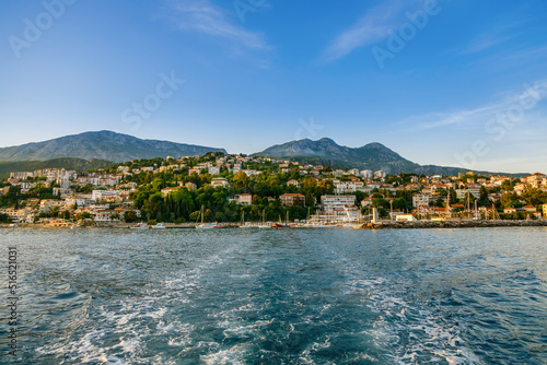 Beautiful view of a Herceg Novi town from the sea