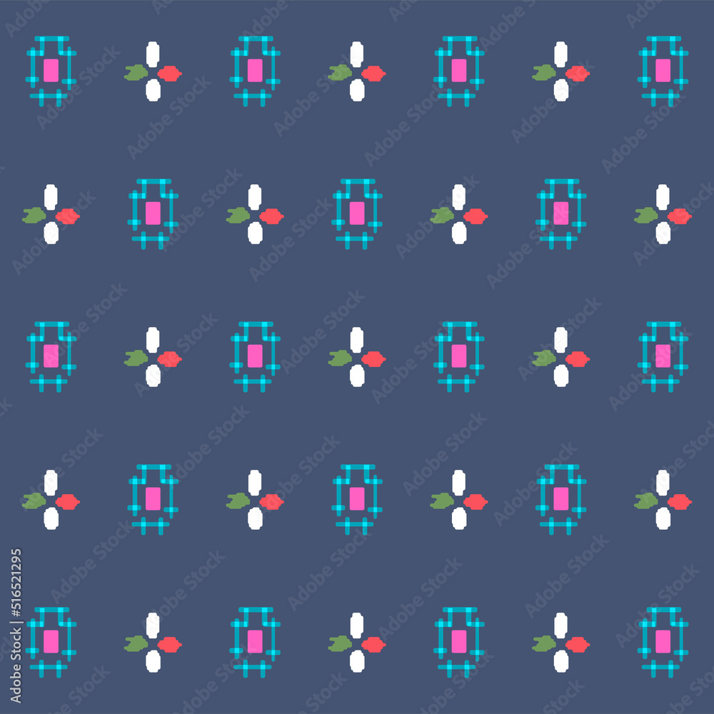 Naklejka premium Japanese Cross Shape Motif Vector Seamless Pattern