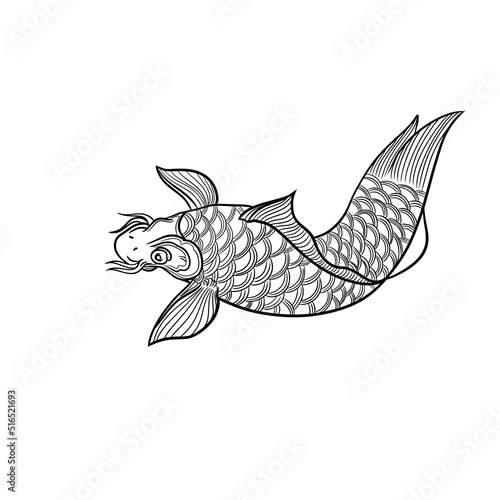 Koi Fish line art