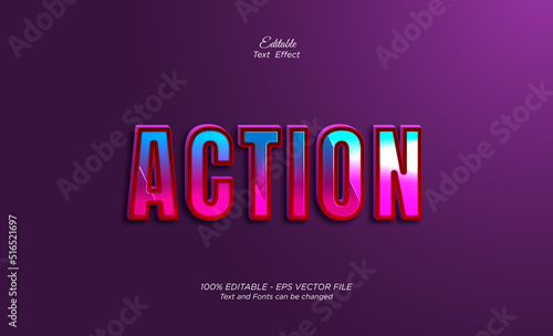 3d action text effect.