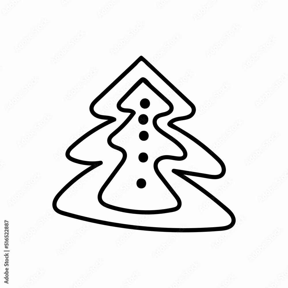 Single hand drawn New Year and Christmas tree. Doodle vector illustration for winter greeting cards, posters, stickers and seasonal design. Single hand drawn New Year and Christmas tree. Doodle vector illustration for winter greeting cards, posters, stickers and seasonal design.