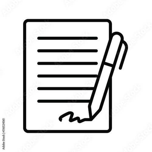Contract Icon. document sign. vector illustration