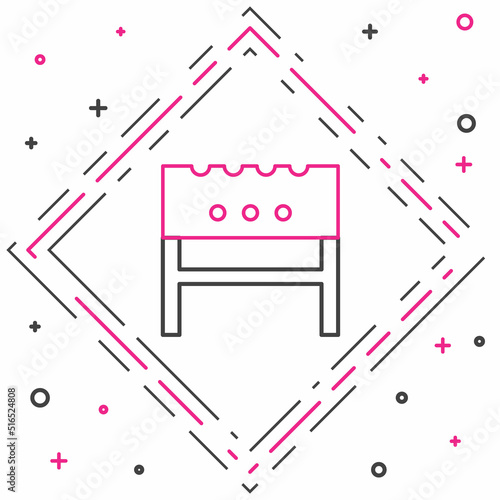 Line BBQ brazier icon isolated on white background. Colorful outline concept. Vector