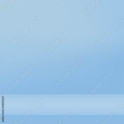 3d blue podium and minimal blue wall scene. 3d podium minimal abstract background. Vector