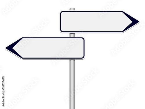 Directional signs isolated on white background