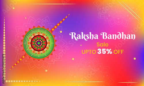 Colorful theme background on celebration of indian festival Happy raksha Bandhan sale.