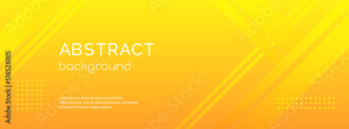 Abstract yellow gradient minimal background. Long banner template with lines. For social media advertisement, facebook cover design