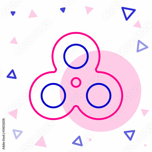 Line Fidget spinner icon isolated on white background. Stress relieving toy. Trendy hand spinner. Colorful outline concept. Vector