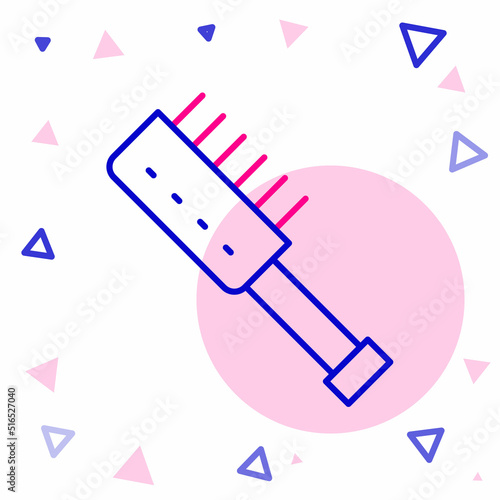 Line Sauna brush icon isolated on white background. Wooden brush with coarse bristles for washing in the bath. Anti cellulite massage. Colorful outline concept. Vector