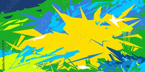 Flat Simple Hiphop Abstract Urban Street Art Graffiti Style Vector Illustration Background Template