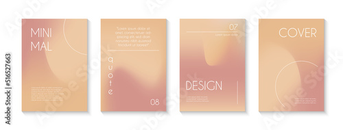 Earthtone gradient creative covers, poster templates, brochure mock up. Set of abstract liquid vector minimalist neutral backgrounds