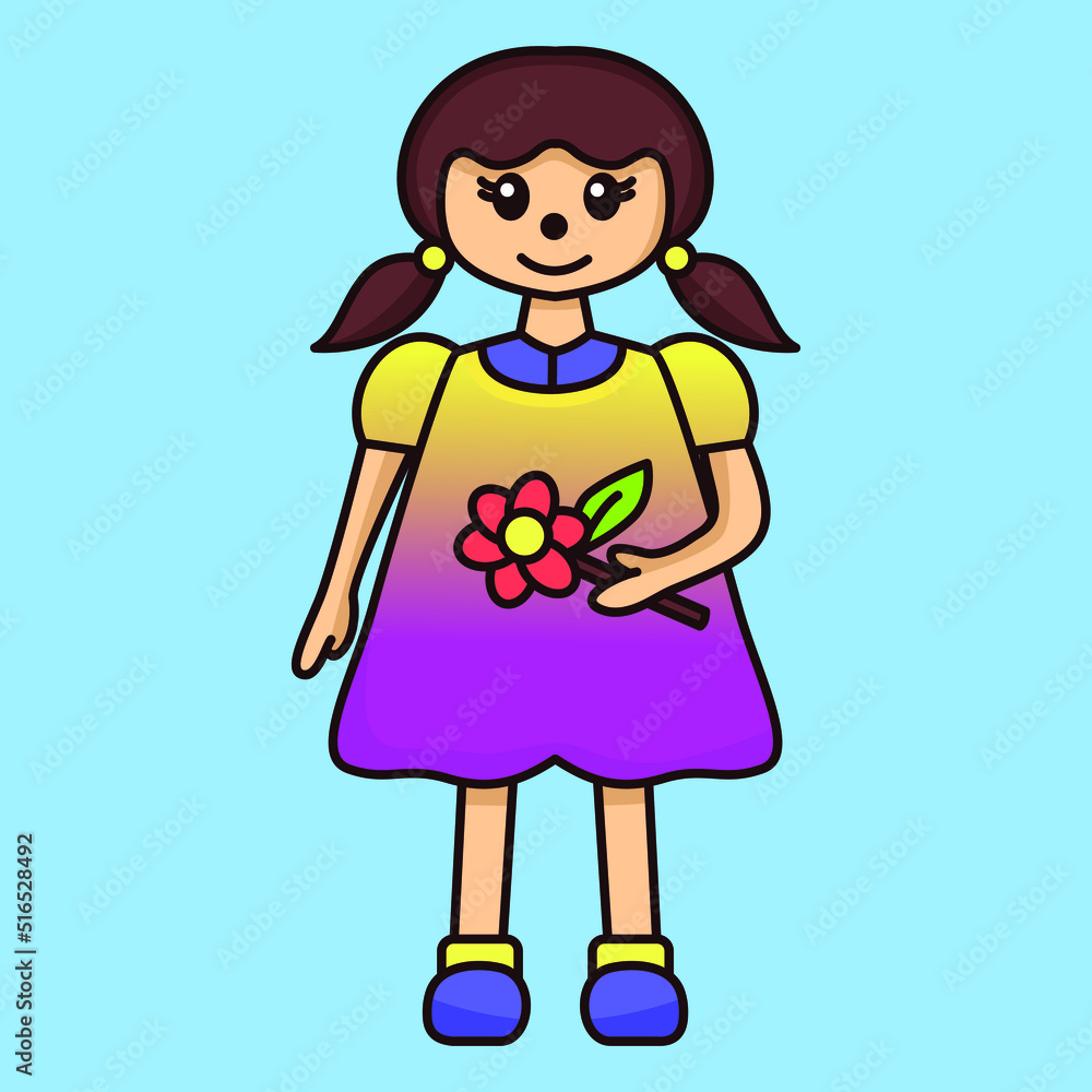 Vector illustration of premium cheerful children's character Vector illustration of premium cheerful children's character