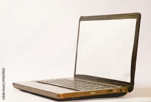 laptop with blank screen