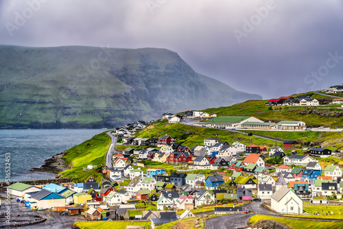 Obraz na plátně Eidi or Eiði village in the northern rural part of the Faroe Islands