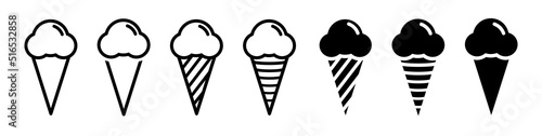 Set of ice cream icons, vector