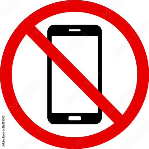 Warning sign no phone. 