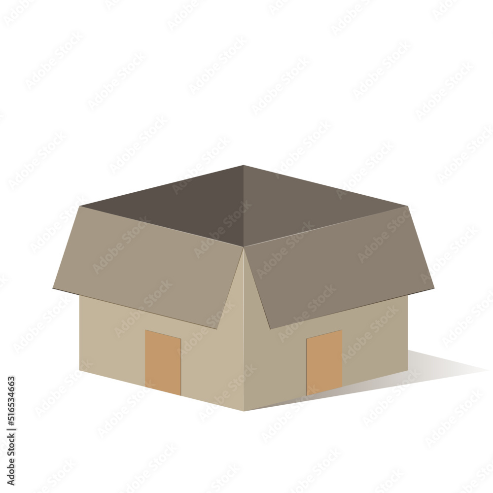 Cardboard Box Isolated On White Background Open Delivery Shipping Parcel Online Gift Order Flat 3D Vector Illustration Cardboard Box Isolated On White Background Open Delivery Shipping Parcel Online Gift Order Flat 3D Vector Illustration