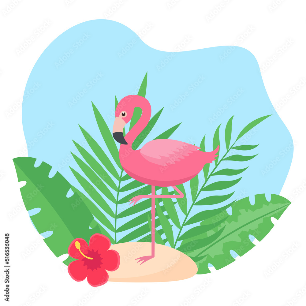 This is a pink flamingo bird on the beach. This is a pink flamingo bird on the beach.