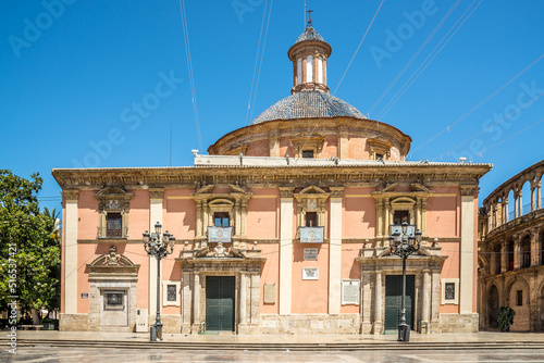 View at the Basilica of Saint Mary in the streets of Valencia - Spain photo