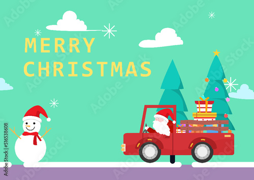 Merry Christmas, happy Christmas, snow, Santa clause, present, animation, motion picture, Santa clause delivering presents with snow 