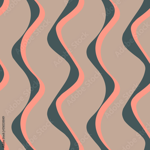 Abstract pink gray wavy line wave seamless pattern