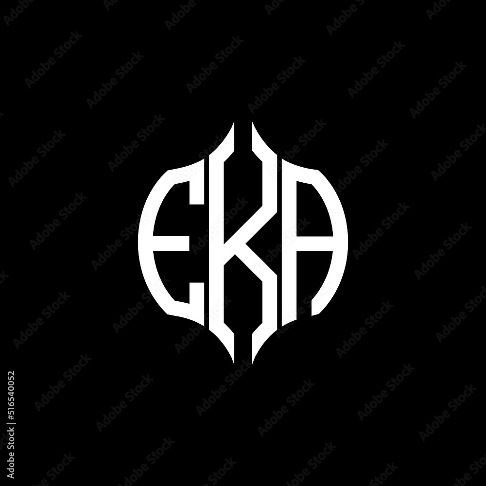 EKA letter logo. EKA best black background vector image. EKA Monogram