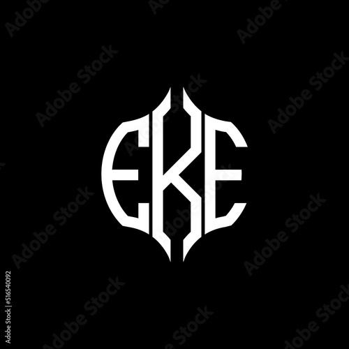 EKE letter logo. EKE best black background vector image. EKE Monogram logo design for entrepreneur and business.
 photo