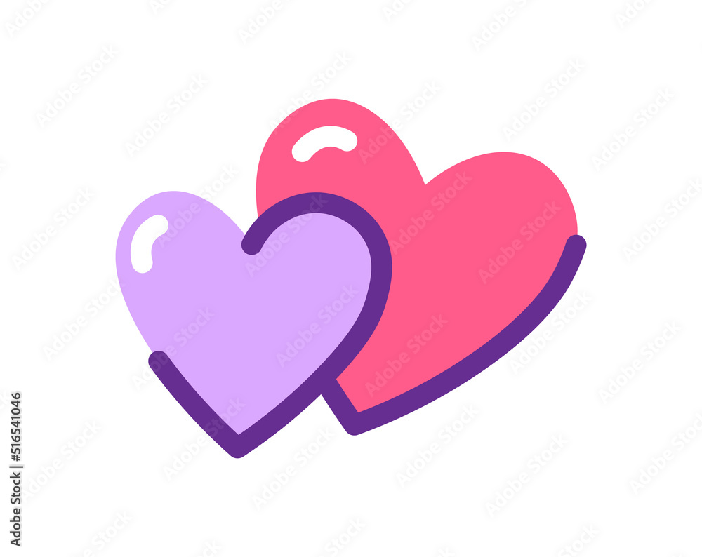 Hearts sticker icon. Vector illustration