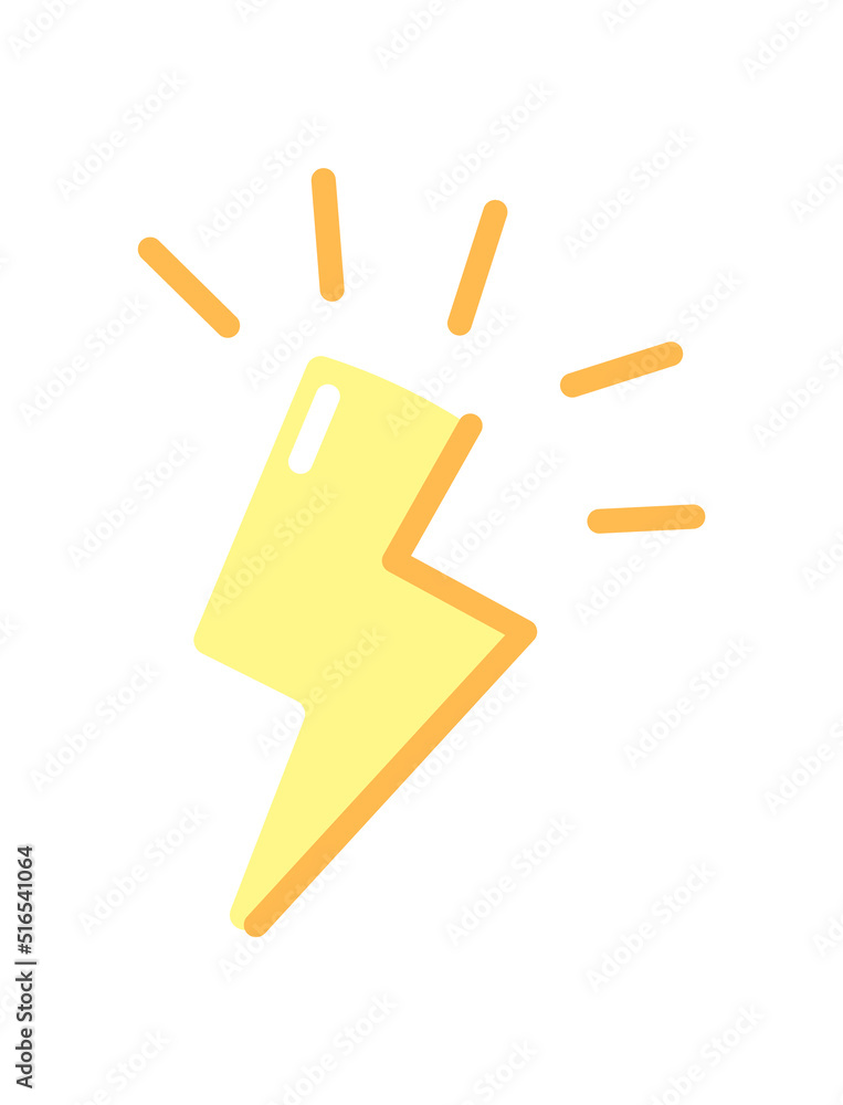 Lightning sticker icon. Vector illustration Lightning sticker icon. Vector illustration