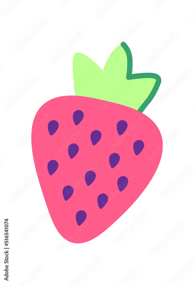 Strawberry sticker icon. Vector illustration Strawberry sticker icon. Vector illustration