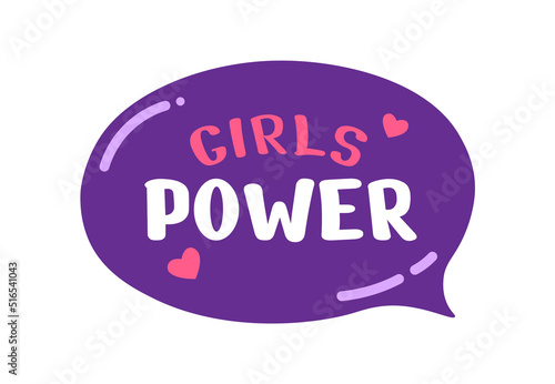 Girls power sticker icon. Vector illustration