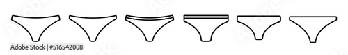 Women's panties, icons set. Underwear for woman